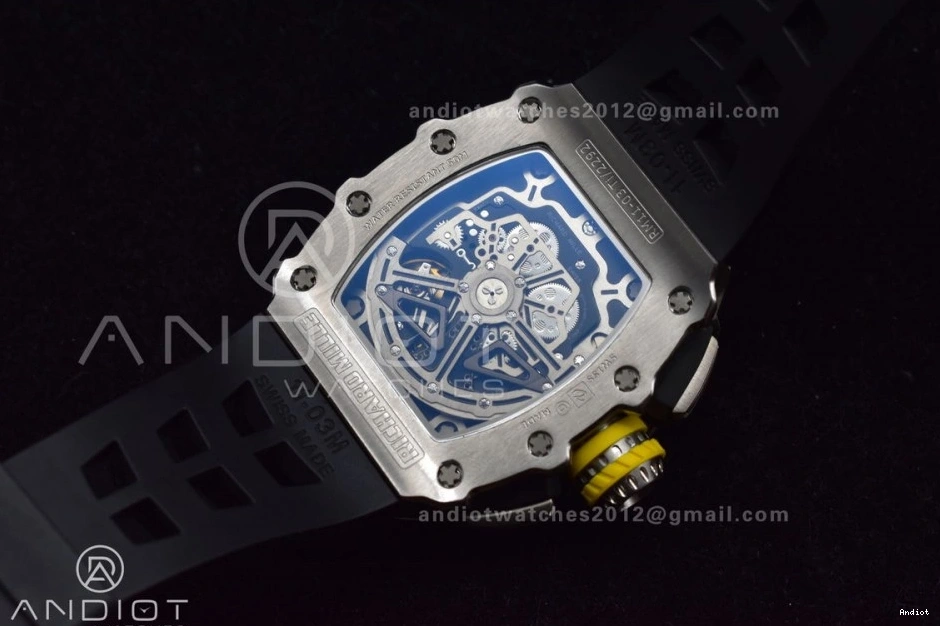 Chrono V Crystal 1:1 RM011 Strap Edition Black KVF Rubber on Black A7750 SS 1025 Functional Dial Best 0706